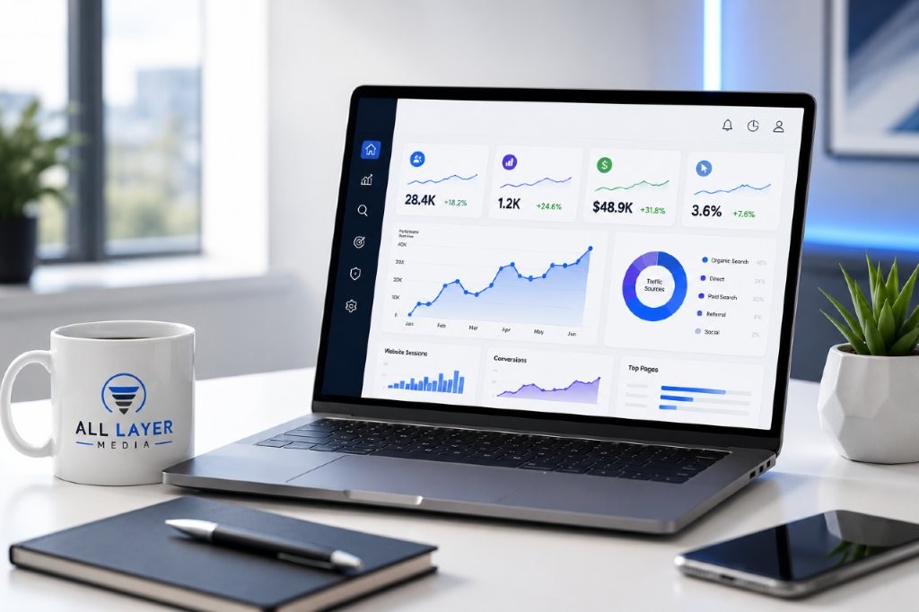All Layer Media digital growth dashboard